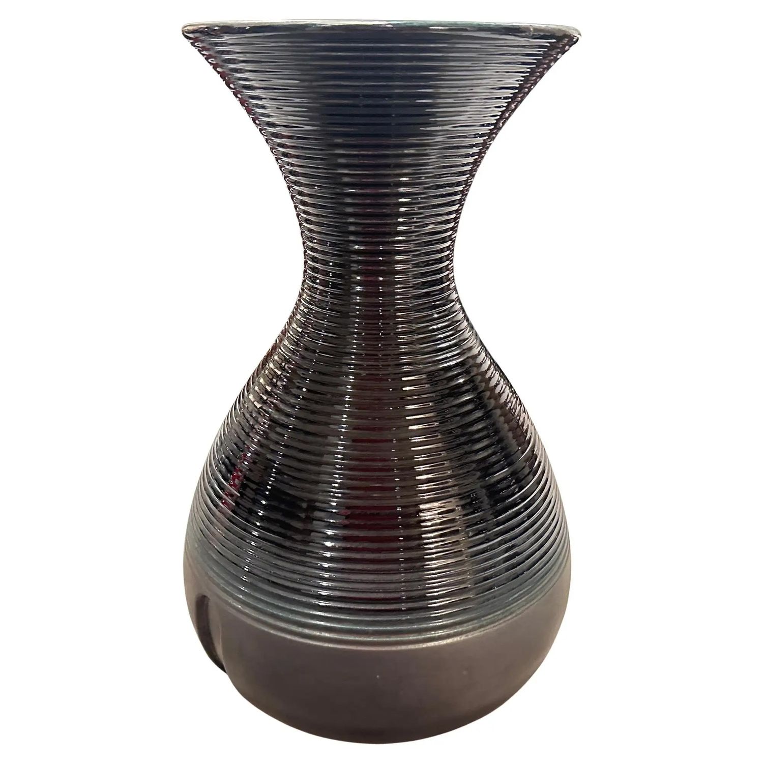 1970s Modern Gray and Black Ceramic Italian Vase by Ceramiche Santambrogio 1970s Modern Gray and Black Ceramic Italian Vase by Ceramiche Santambrogio