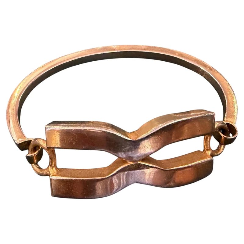 1980s Pierre Cardin Signed Gilt Metal French Bracelet