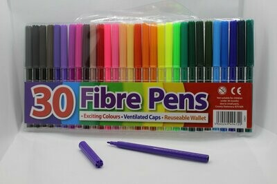 30 fibre tip pens