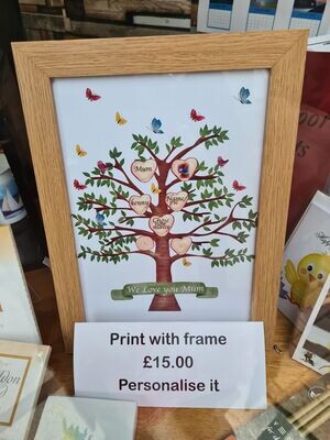Mothers day family tree personalised