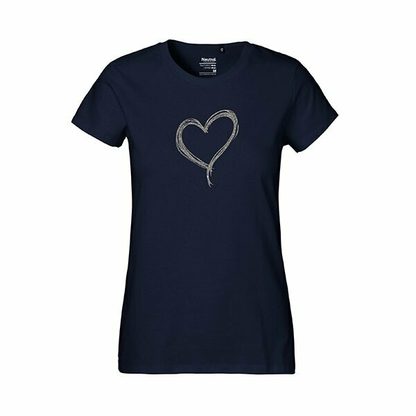 T-Shirt für Damen T-Shirt für Damen "glitzerndes Herz" (Bio + FairTrade)