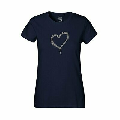 T-Shirt für Damen T-Shirt für Damen "glitzerndes Herz" (Bio + FairTrade)
