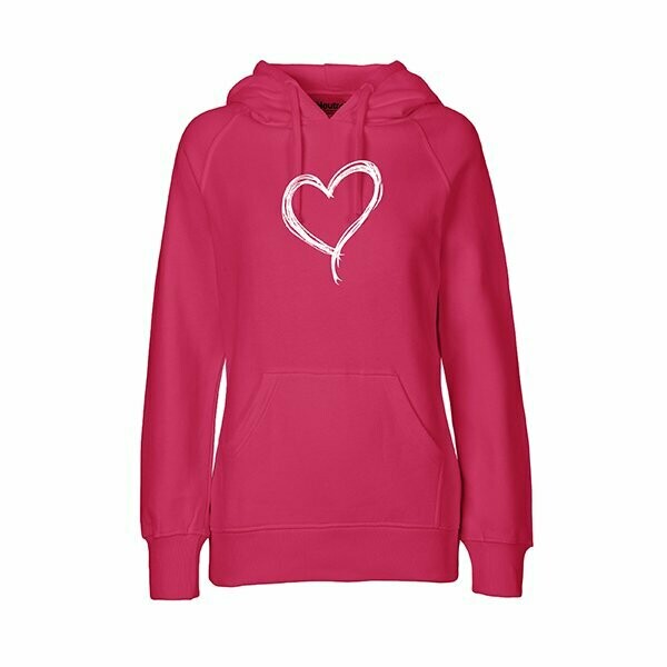Hoodie für Damen Hoodie für Damen "glitzerndes Herz" (Bio + FairTrade)