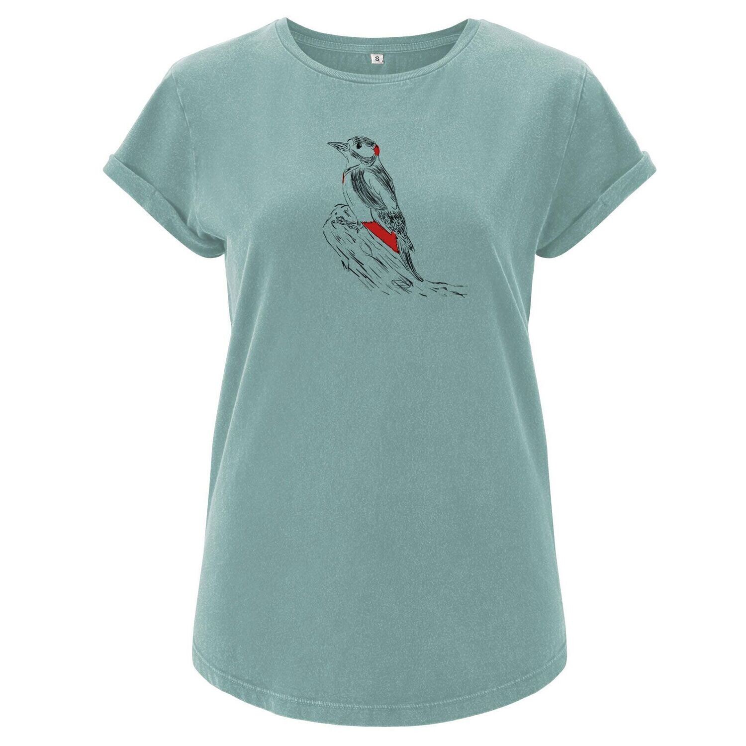 T-Shirt für Damen  "Buntspecht" (Bio + FairTrade)