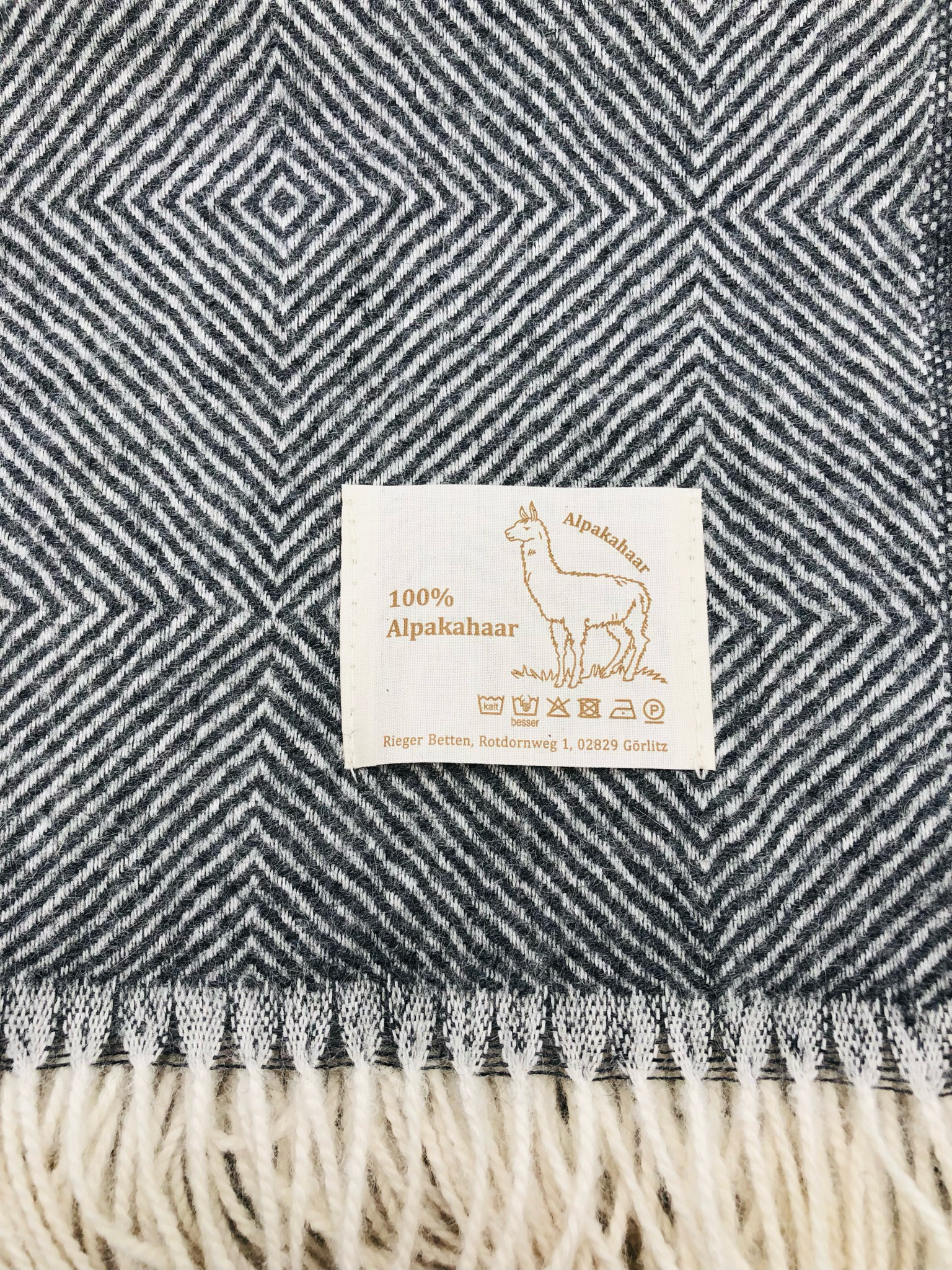 Sofadecke aus Alpakahaar 130x120 cm