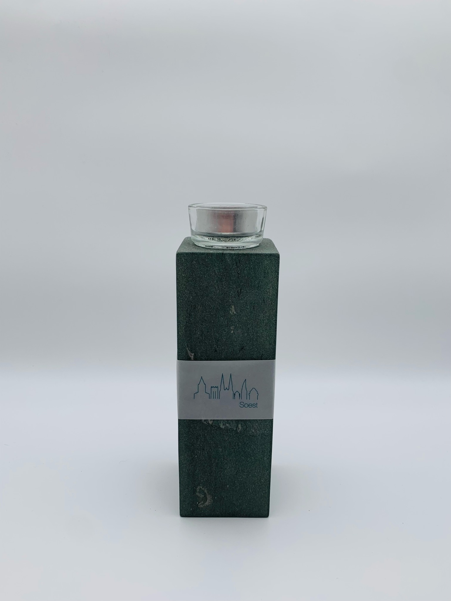 Teelichthalter groß Grünsandstein poliert