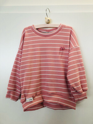 Pullover Größe 98 Streifen/Schleife rosa