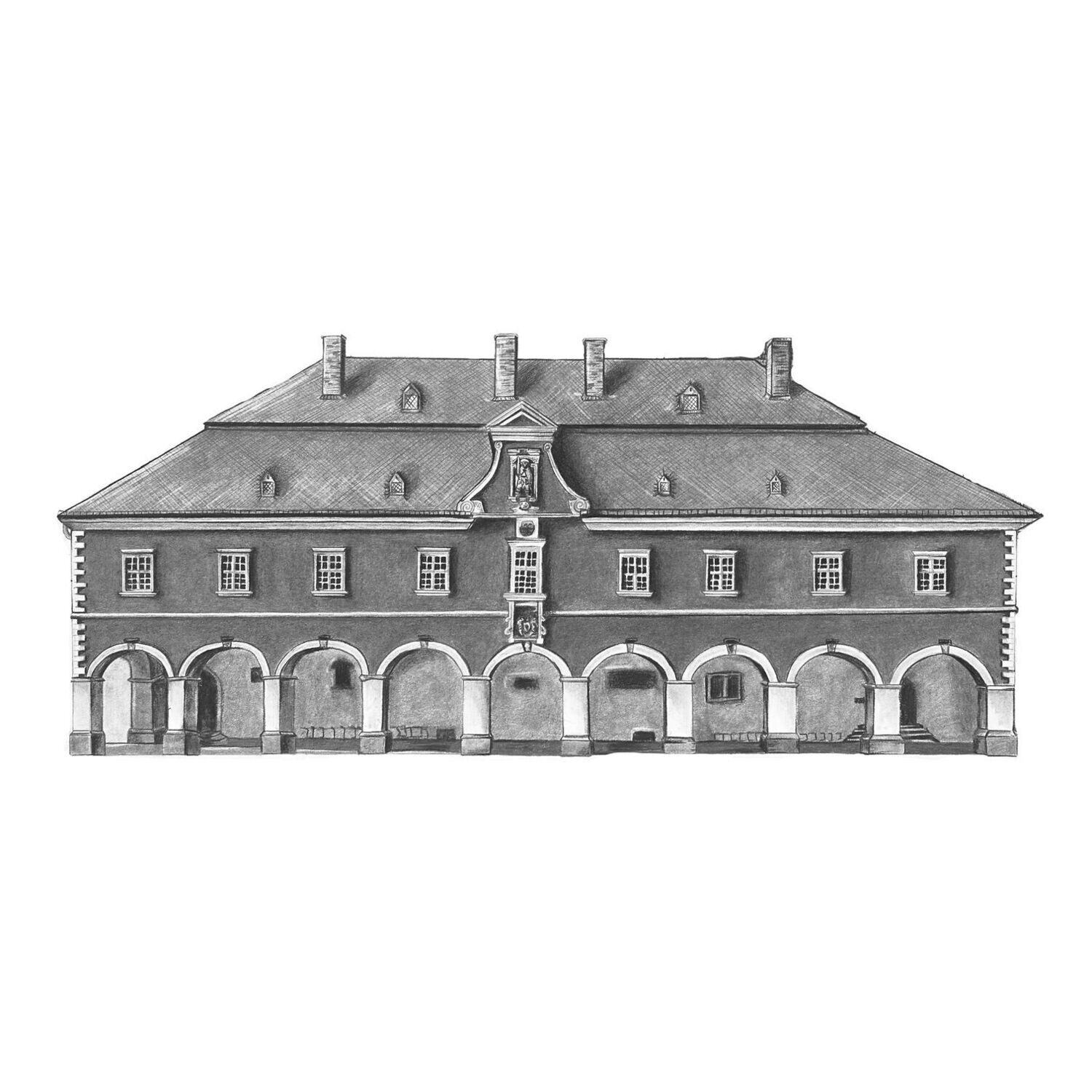 "Soester Rathaus" Druck 17x17cm