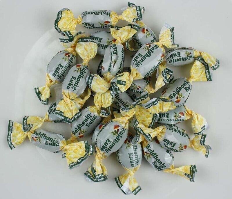 Waldhonig-Eukalyptus Bonbons gefüllt Waldhonig-Eukalyptus Bonbons gefüllt