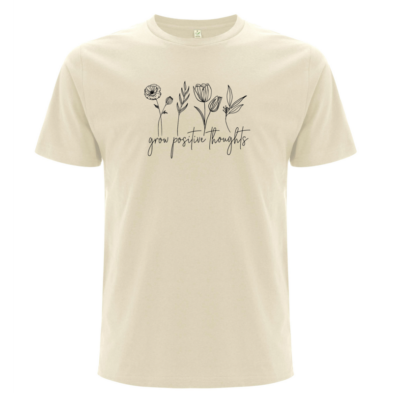 T-Shirt Unisex T-Shirt Unisex "Grow Positiv Thoughts" - Bio-Baumwolle, Fairwear