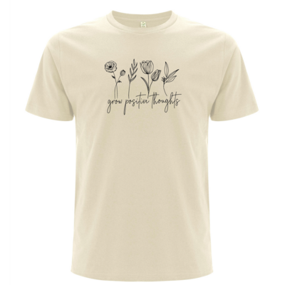 T-Shirt Unisex "Grow Positiv Thoughts" - Bio-Baumwolle, Fairwear