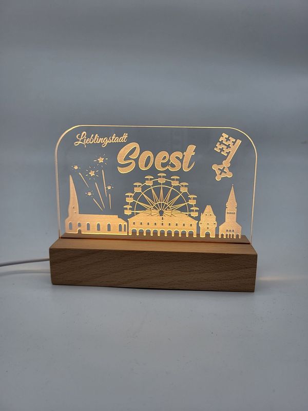 LED Schild Holzsockel LED Schild Holzsockel