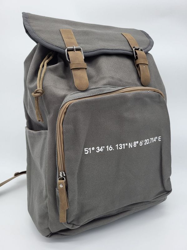 Rucksack vintage GPS Koordinaten Rucksack vintage GPS Koordinaten