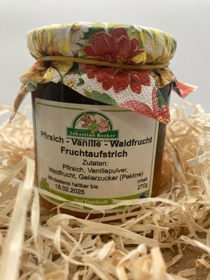 Pfirsich-Vanille-Waldfrucht Fruchtaufstrich Pfirsich-Vanille-Waldfrucht Fruchtaufstrich