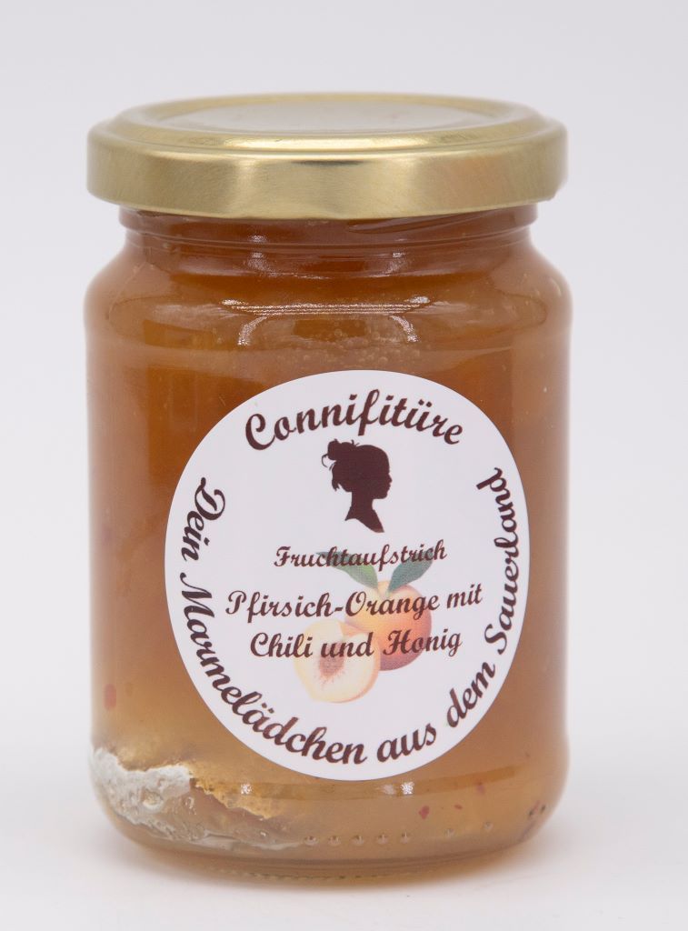 Fruchtaufstrich Pfirsich-Orange mit Chili und Honig