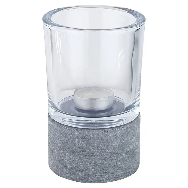 Windlicht rund mit Grünsandsteinsockel