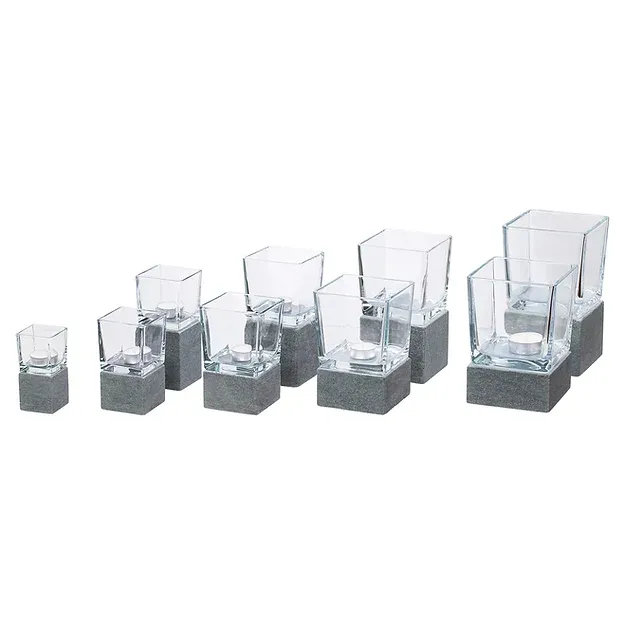 Windlicht (M) mit Grünsandsteinsockel