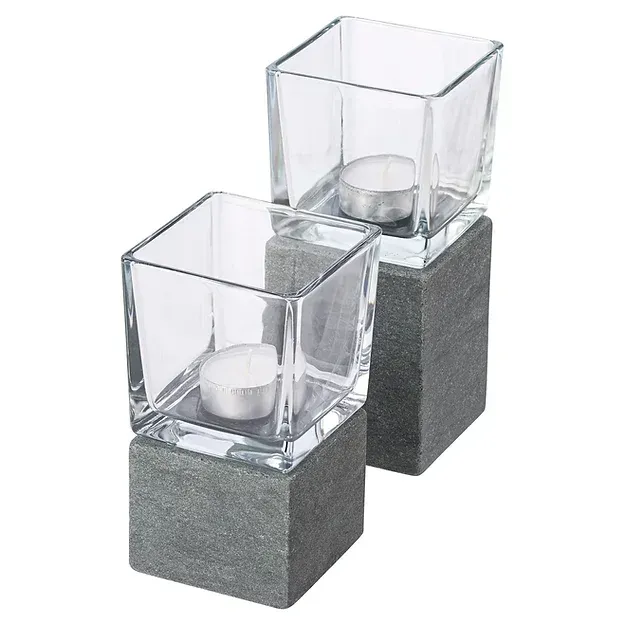 Windlicht (S) mit Grünsandsteinsockel