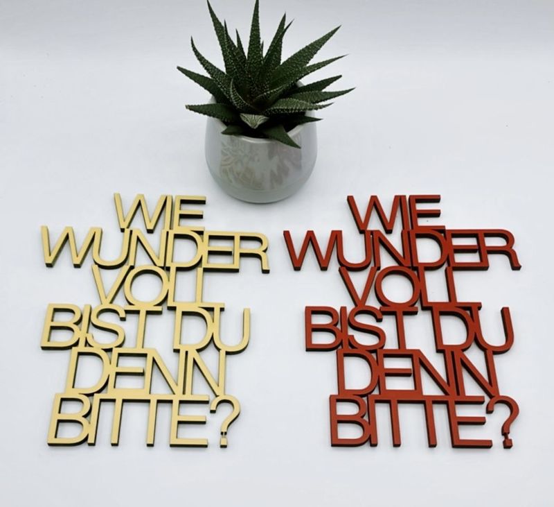 Schriftzug Schriftzug "Wie wundervoll bist du denn bitte?"