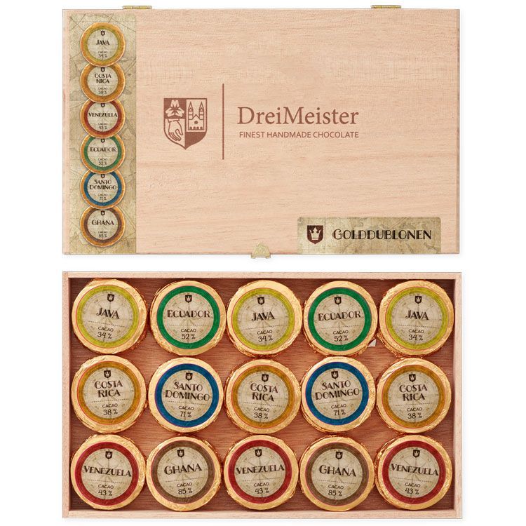 45er Holzkiste mit Golddublonen