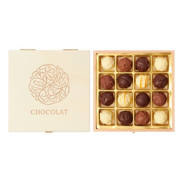 Holzkiste mit Prägedruck "Chocolat"