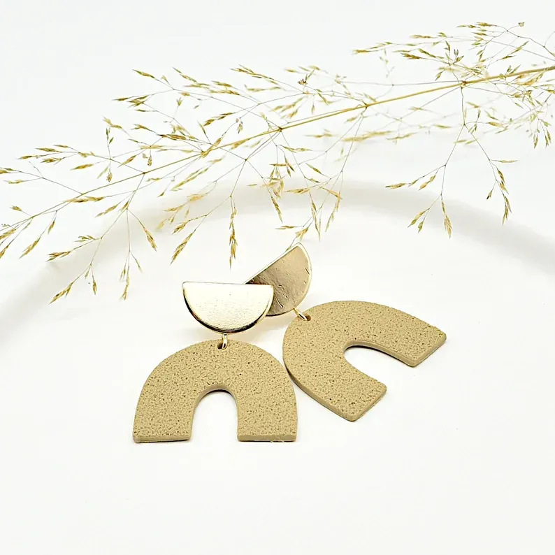 Ohrringe "Rainbow" Sand, 18K vergoldet