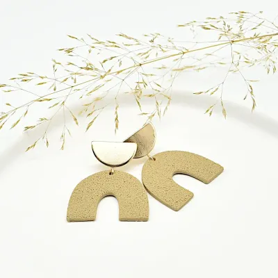 Ohrringe "Rainbow" Sand, 18K vergoldet