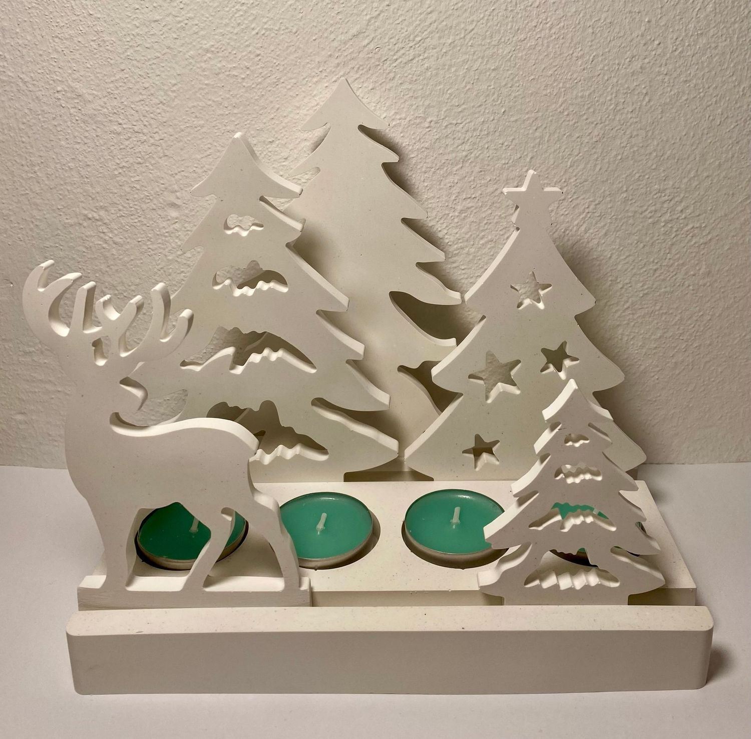 Kerzenhalter Wald mit 4 Teelichtern