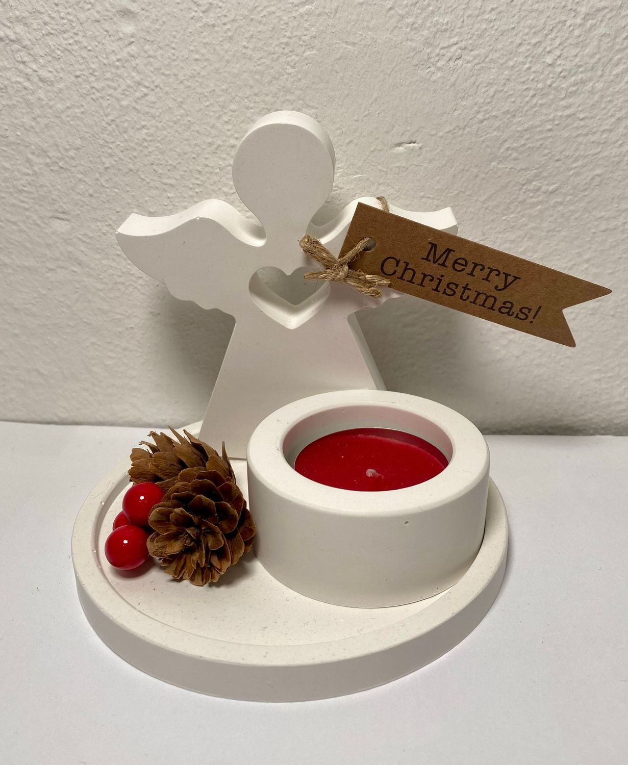 Weihnachtsengel mit Teelicht