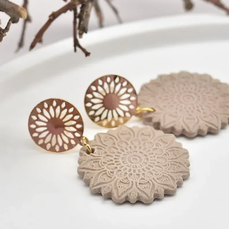 Ohrringe Ohrringe "Mandala" , 18K vergoldet