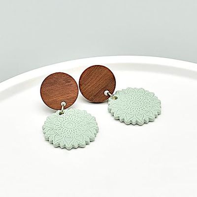 Ohrringe Ohrringe "Mandala" , 18K vergoldet GRÜN