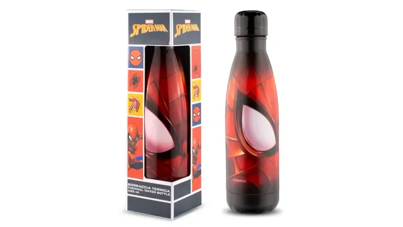 Wasserflasche Spiderman mit Karton Wasserflasche Spiderman mit Karton