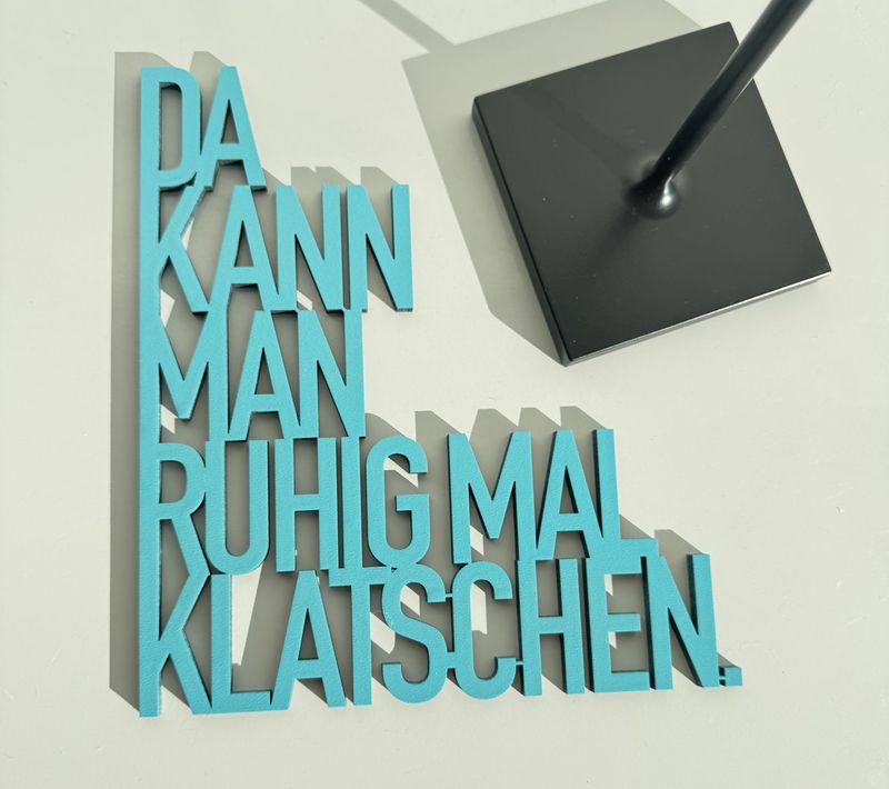 Schriftzug Schriftzug "Da kann man ruhig mal Klatschen"