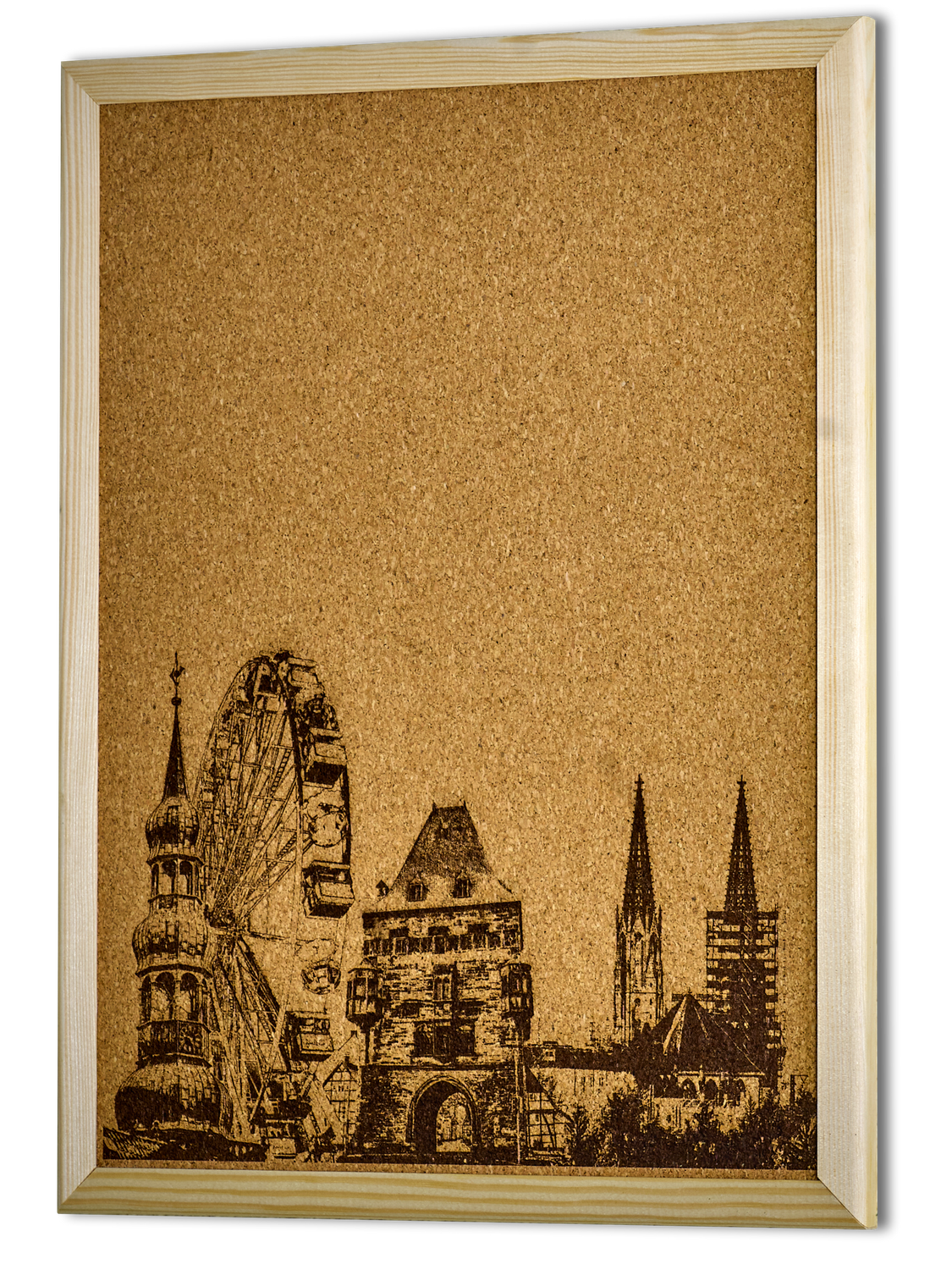 Kork-Pinnwand mit Motiv "Soester Skyline"