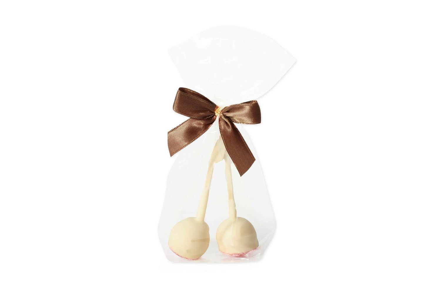 2er-Praline Erdbeer-Nougat mit Stiel