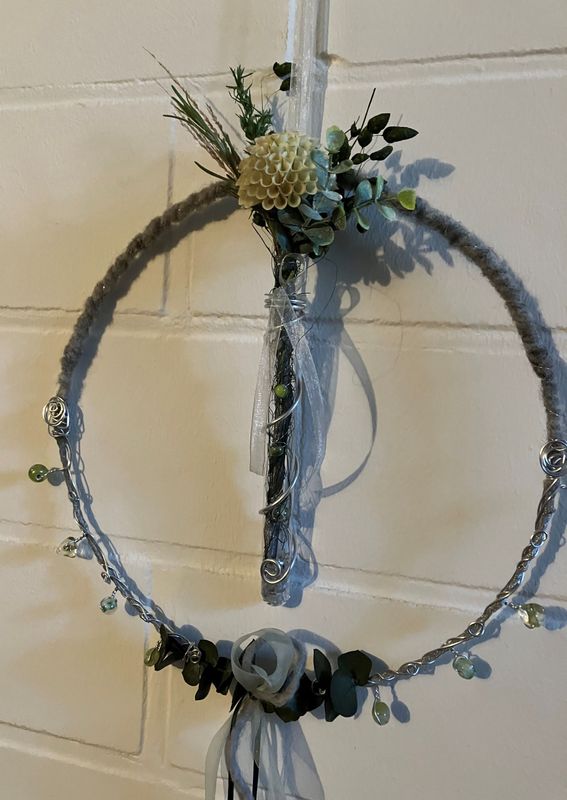 Filzring Reagenzglas mit Blüte Filzring Reagenzglas mit Blüte