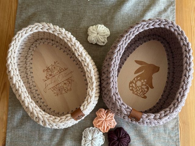 Osterkörbchen mit Holzboden groß