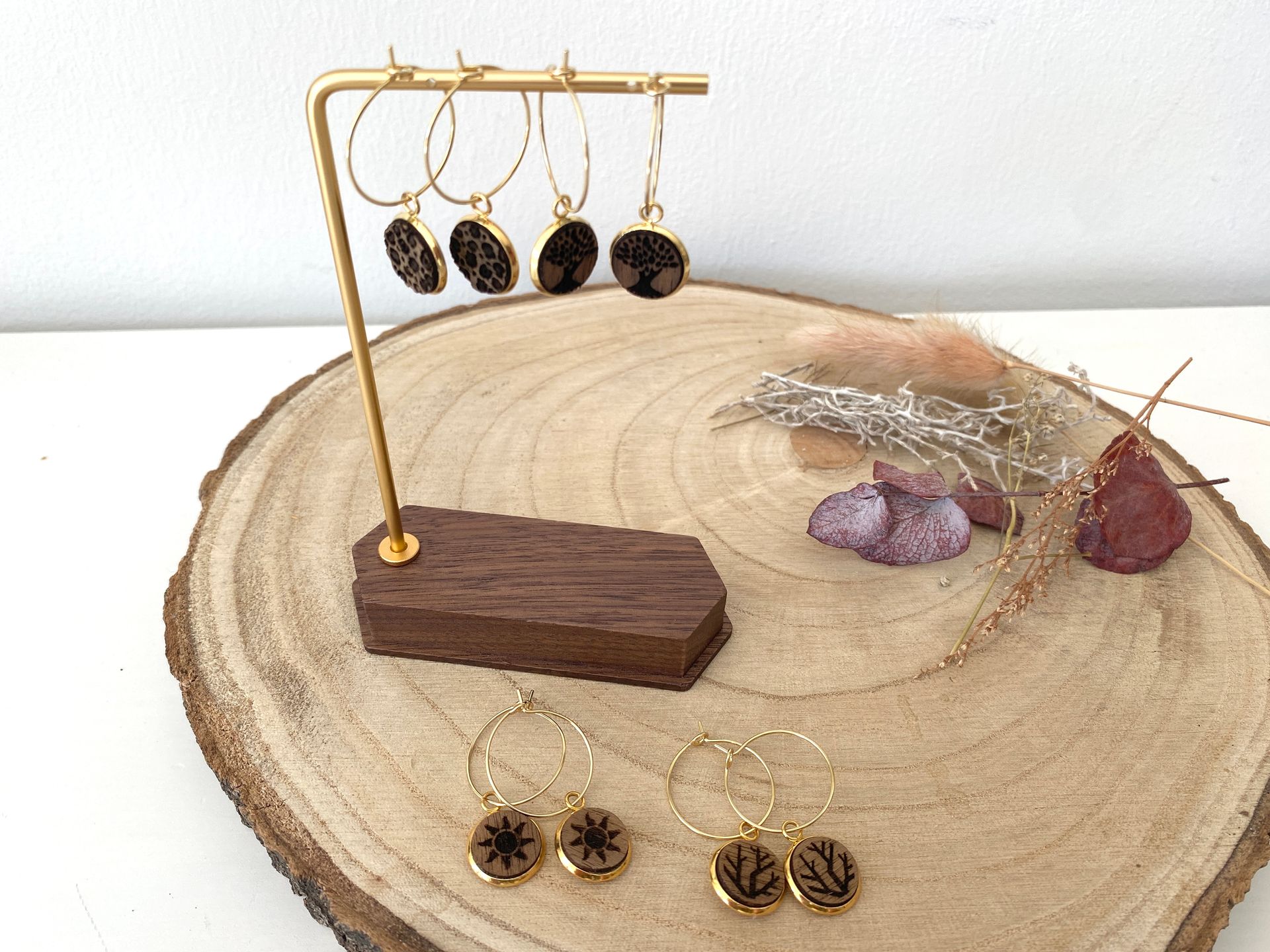 Creolen 20mm mit Anhänger in Gold