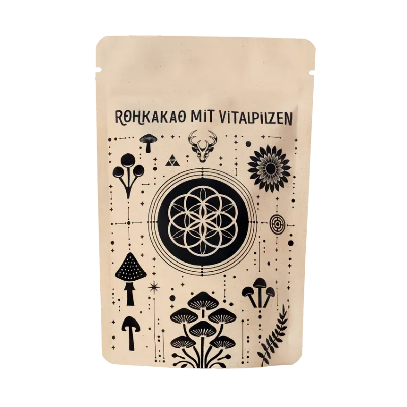 Rohkakao mit Vitalpilzen Rohkakao mit Vitalpilzen