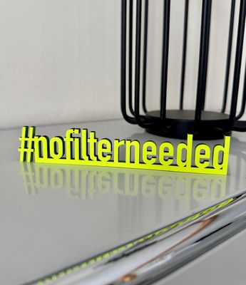 Schriftzug Schriftzug "#nofilterneeded"