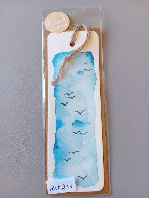 Lesezeichen Vogelschwarm Blau Lesezeichen Vogelschwarm Blau