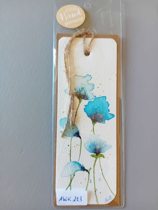 Lesezeichen Blumen Hellblau Lesezeichen Blumen Hellblau