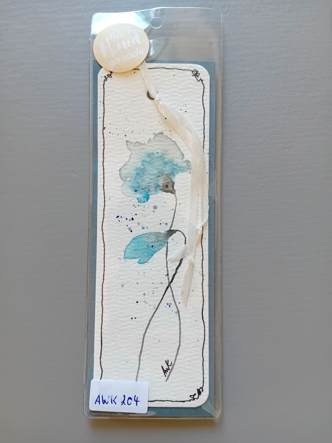 Lesezeichen Blumen Blau