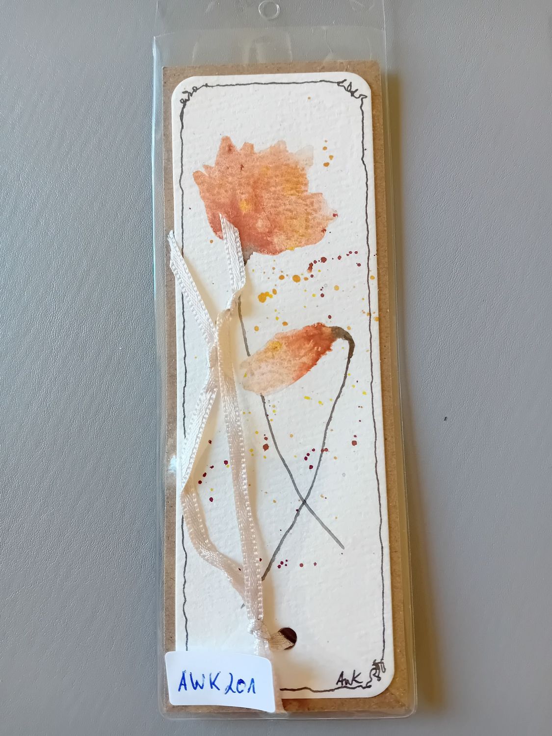 Lesezeichen Blumen Orange