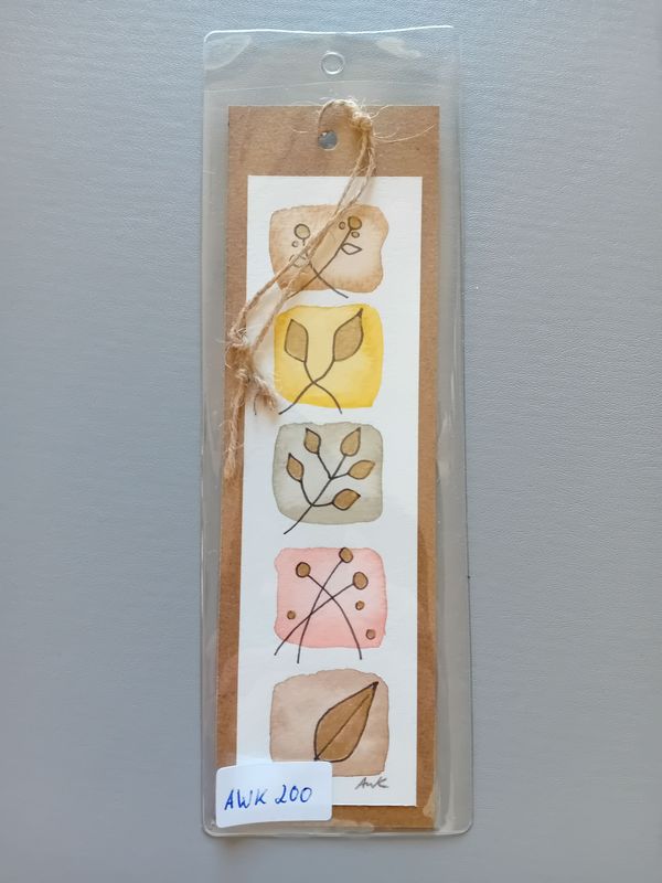 Lesezeichen Blumen Braun, Gelb und Rosa Lesezeichen Blumen Braun, Gelb und Rosa