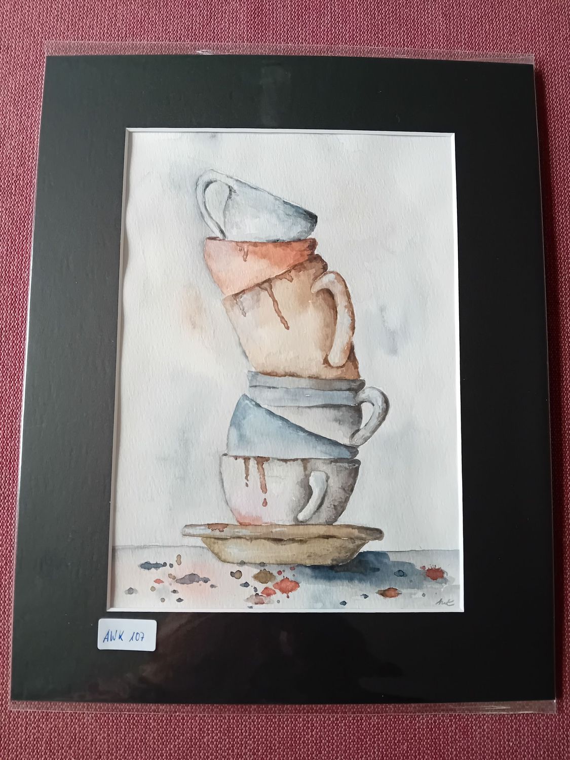 Aquarellbild Tassen