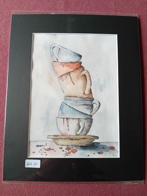 Aquarellbild Tassen Aquarellbild Tassen