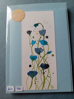 Grußkarte Blumen Lang Hellblau Grußkarte Blumen Lang Hellblau