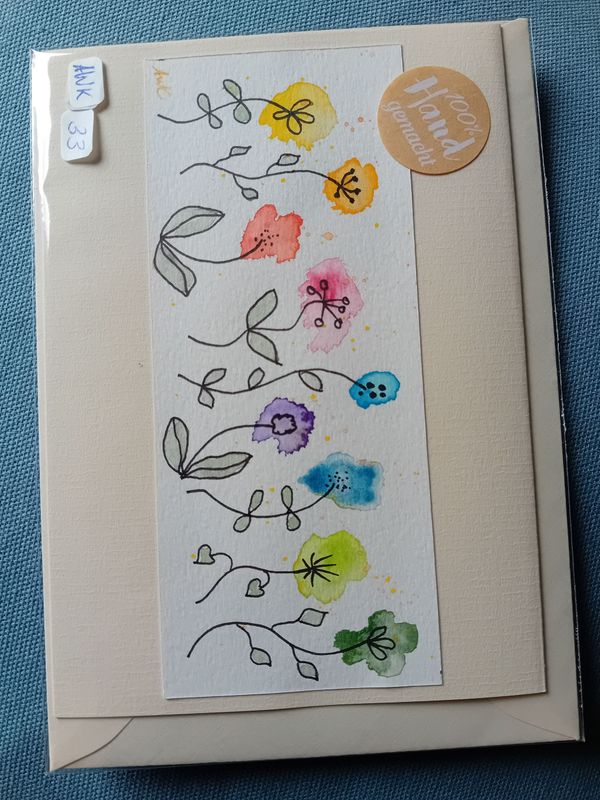 Grußkarte Blumen Beige Grußkarte Blumen Beige