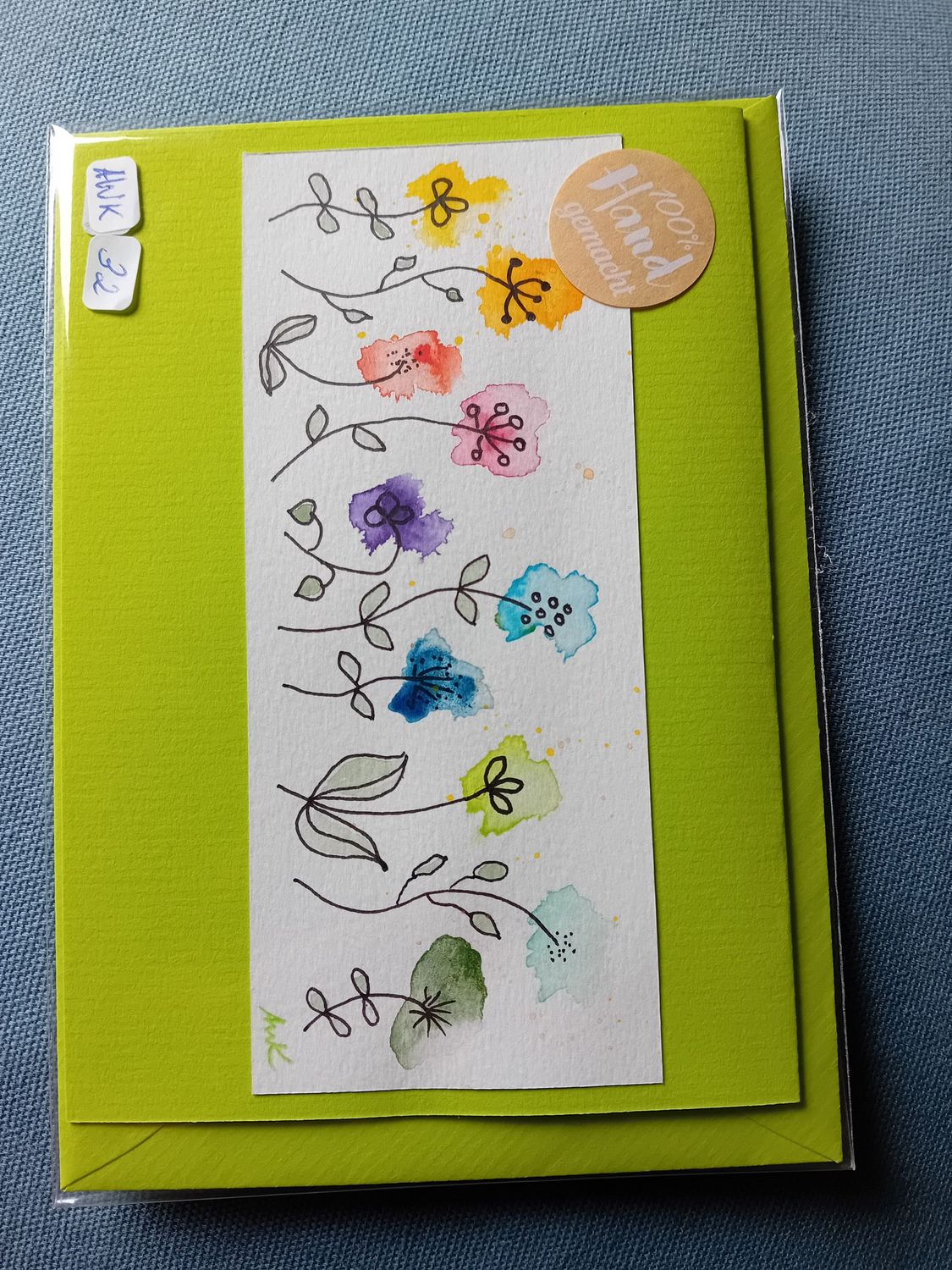 Grußkarte Blumen Hellgrün